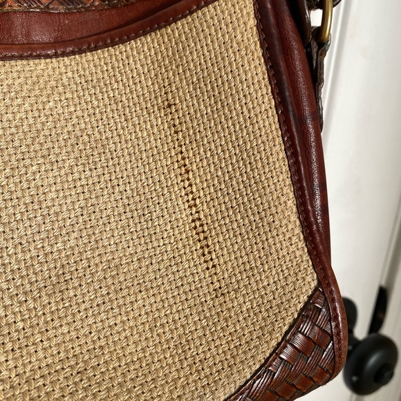 Brahmin Vintage Woven Leather and Linen Bag - Picture 9 of 12